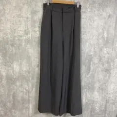 GRL グレイル　センタープレスワイドタックロングパンツ　グレー　Mサイズ