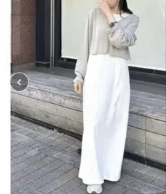 Ungrid美品❤️オーガビッツテレコフィットワンピース　オフホワイトs