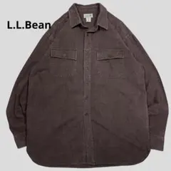 L.L.Bean ダークブラウン ネルシャツ フランネル長袖シャツ L