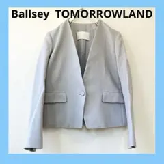 美品♡ボールジィ　ノーカラージャケット　ライトグレー　リネン 36