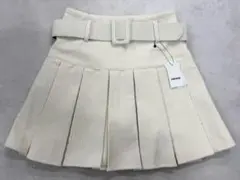 one way コーデュロイ太ベルトプリーツスカート