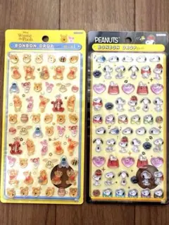 正規品　ボンボンドロップシール　プーさん　スヌーピー