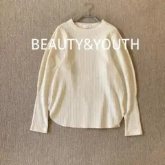極美品 ビューティーアンドユース ランダムリブ ボリュームスリーブ カットソー
