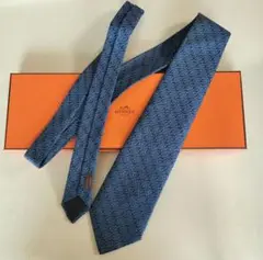 HERMES 波模様 シルク ネクタイ 箱付き
