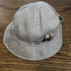 【美品】ファミリアベビー帽子　familiar帽子　ギンガムチェック