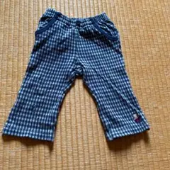 ファミリア  男の子　ポケット付き　パンツ　80㎝　チェック　ネイビー