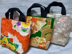 ハンドメイド帯リメイクバックトートバッグ3点No.176