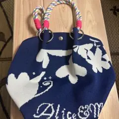 Alice & M ニット トートバッグ ネイビー