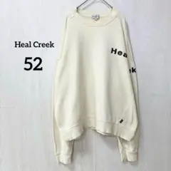 ヒールクリーク スウェット トレーナー アイボリー ロゴ クルーネック ゴルフ