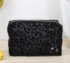 ブラックヒョウ柄シアーポーチ