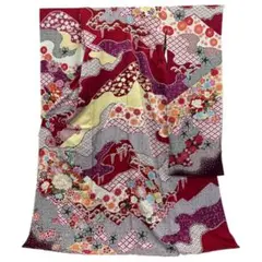 C*s様 正絹 振袖 刺繍 金駒 紋意匠 金通し 未仕立て品 仮絵羽 なごみや 仮絵羽 袷用 日本製 正絹 創作 振袖 特選手加工 十日町友禅