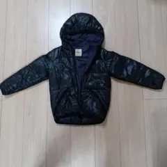 バックナンバー　黒 ダウンコート 120cm フード付き