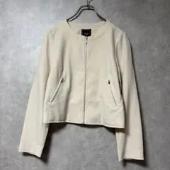 Swingle ノーカラー ジャケット ベージュ 綺麗め オフィス セレモニーのサムネイル