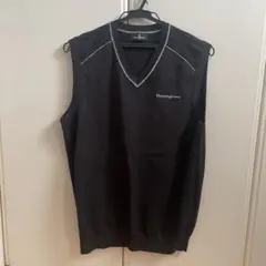 マンシングウェア Vネック ニットベスト ブラック L ゴルフ