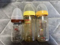 3本セット 哺乳瓶 240mlプラスチック2本と瓶1本160ml