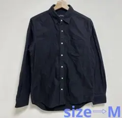 nano-universe メンズ　シャツ　ブラック　コットン100% Mサイズ