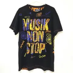 Desigual　グラフィック半袖Tシャツ　S　ブラック　総柄　ロゴ刺繍のサムネイル