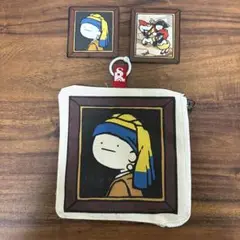 【セール】真顔絵画 真珠の耳飾り ナポレオンマグネット　ポーチ3点セット