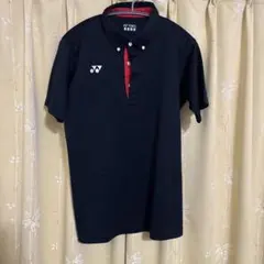 YONEX ポロシャツ 黒/赤 JP L