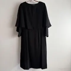 未使用★Flolia 喪服 自宅で洗える ケープ&ワンピース ブラックフォーマル