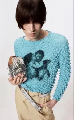 【最終価格】完売品 MASU スパイキー トップス ターコイズブルー 46