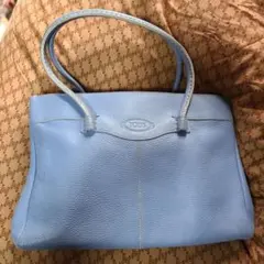 トッズブルー&白レザーバック