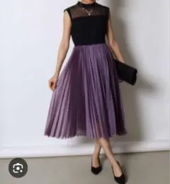 ☆未使用タグ付☆ Rire Fete ヤマダヤ ロングワンピース 紫 黒 9号