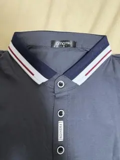 グレー長袖ポロシャツ