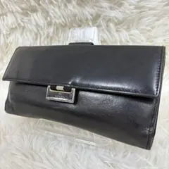 GUCCI グッチ レザー ロングウォレット 長財布 シェリーライン ブラック