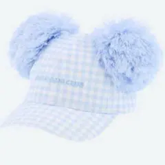 NAKAYOSHI CLUB 水色チェックファー耳帽子