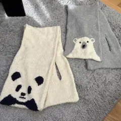 無印良品 キッズ のびのびマフラー 2点セット シロクマ パンダ