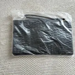 黒 クロコダイル風 ポーチ