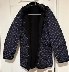 ネイビー ドット キルティングジャケット