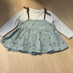 プティマイン ドッキング チュニック さくらんぼ 刺繍 チェリー 90