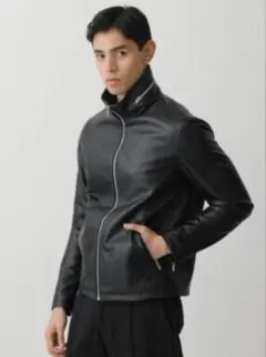 【AZUL】スタンドカラーライダースブルゾン★ ブラック★L★フェイクレザー