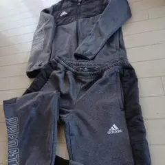 adidas グレー ジャージ フード付き 100cm~