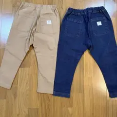 FOV フォブ テーパードパンツ 2本セット ダークブルーデニム ベージュ