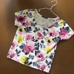 ワンウェイ　花柄 半袖Tシャツ ホワイトのサムネイル