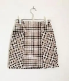 し*♪様 Riche glamour リシェグラマー チェック スカート ベージ