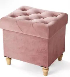 amazonで購入　ピンク スエード調 スツール 収納付き