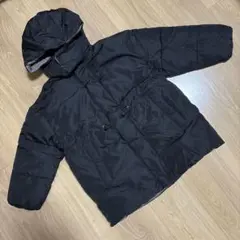 美品　110-120サイズ　フェイクダウンドロストボリュームコート　黒