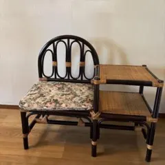 昭和レトロ　机つき椅子　ラタン