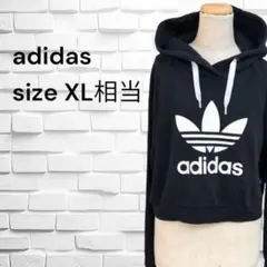 ♡ adidas　アディダス　プルオーバー パーカー　XL相当　 ブラックのサムネイル