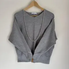 GLOBAL WORK グレー Ｖネック長袖セーター S