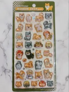 ボンボンドロップシール　和柄　芝犬　正規品
