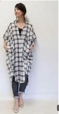 Curensology⭐︎ 五明祐子　Vネックリネンチュニック Curensology⭐︎ 五明祐子 Vネックリネンチュニック