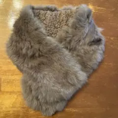 グレー ファーマフラー ラビットファー