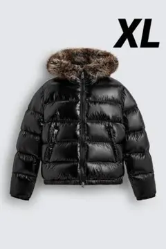 希少 ZARA ザラ フェイクファーデッドダウン ブラック 希少 ZARA ザラ フェイクファーデッドダウン ブラック