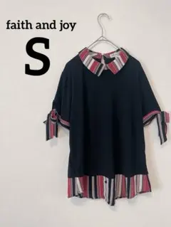 faith and joy 【S】半袖シャツ ストライプ リボン チュニック