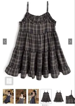 GRL チェック柄フリルキャミティアードミニワンピース[dk1529]
